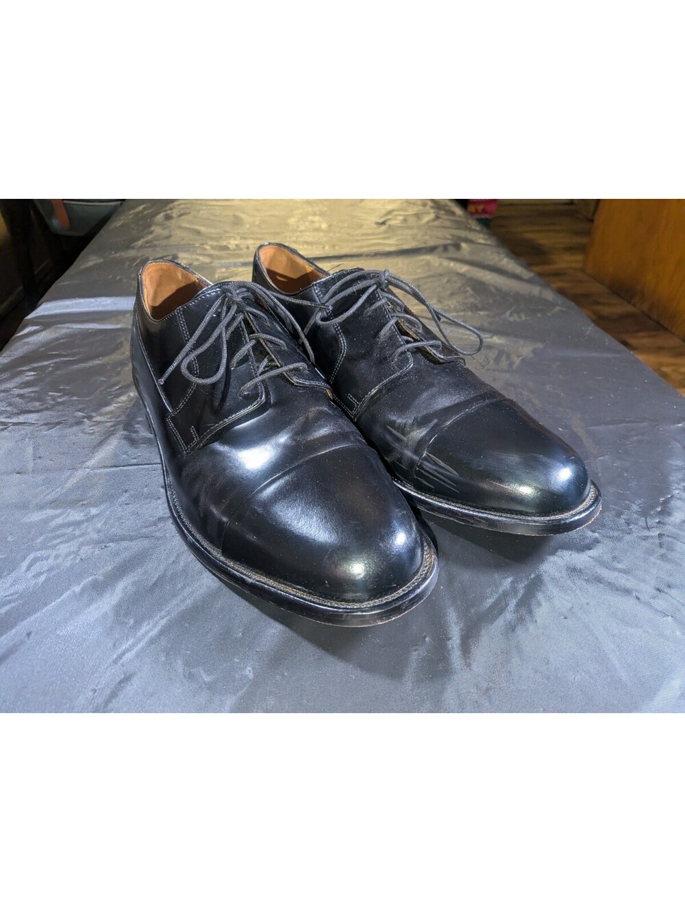 Bostonian Men’s Size 12M Black First Flex Oxford Leather Dress Shoes 25030